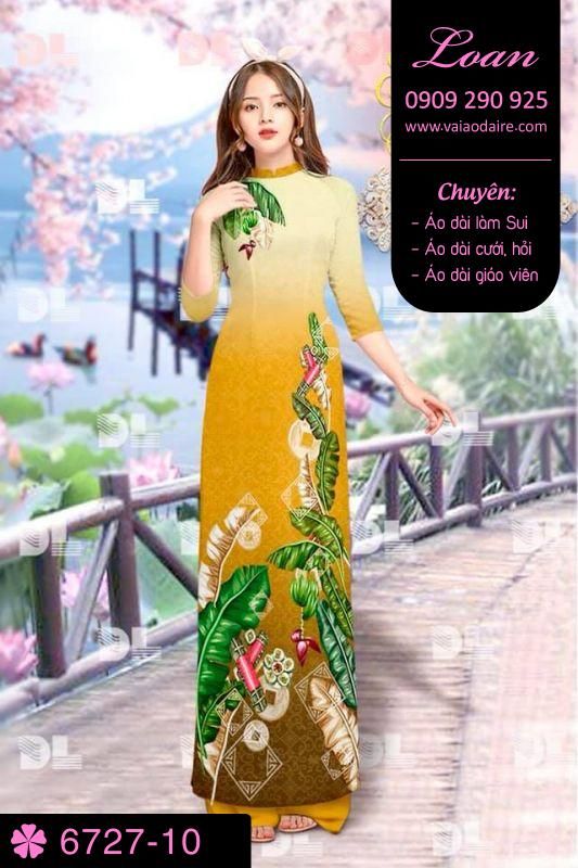 Vải áo dài phong cảnh Tết