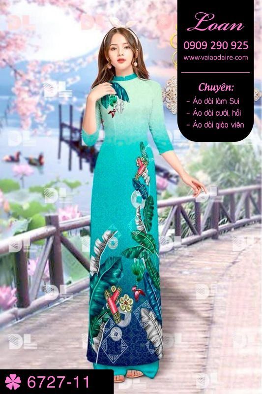 Vải áo dài phong cảnh Tết