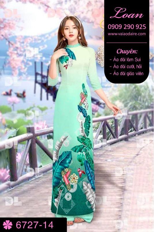 Vải áo dài phong cảnh Tết