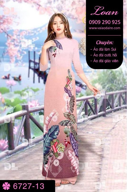 Vải áo dài phong cảnh Tết