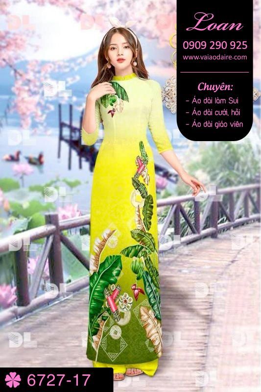 Vải áo dài phong cảnh Tết