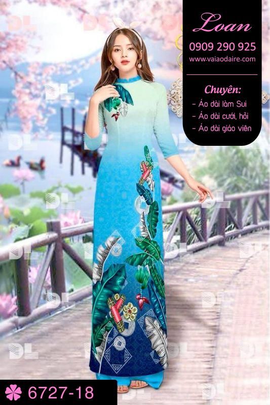 Vải áo dài phong cảnh Tết