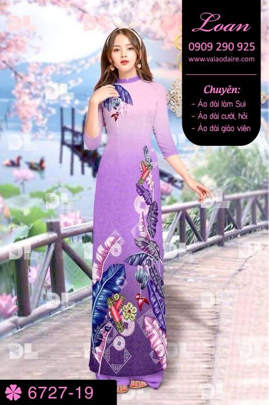 Vải áo dài phong cảnh Tết