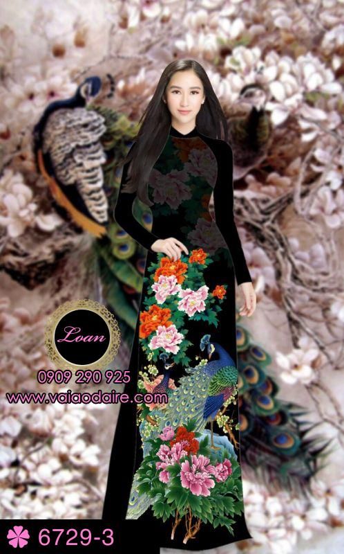 Vải áo dài chim Công