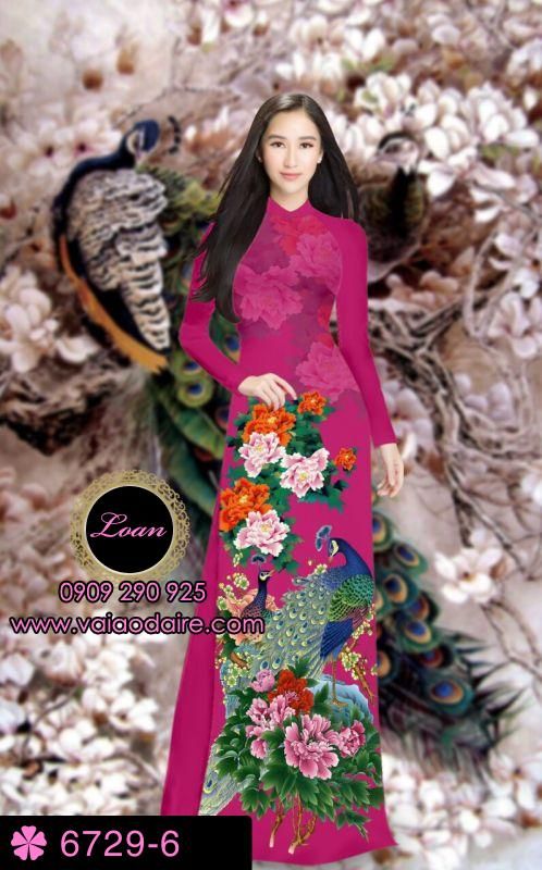 Vải áo dài chim Công