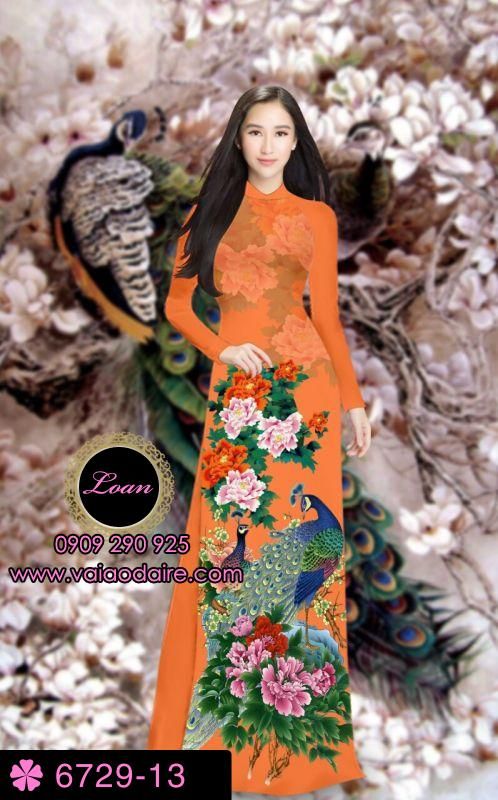Vải áo dài chim Công
