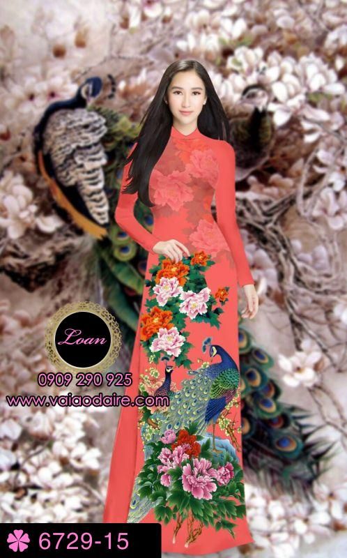 Vải áo dài chim Công