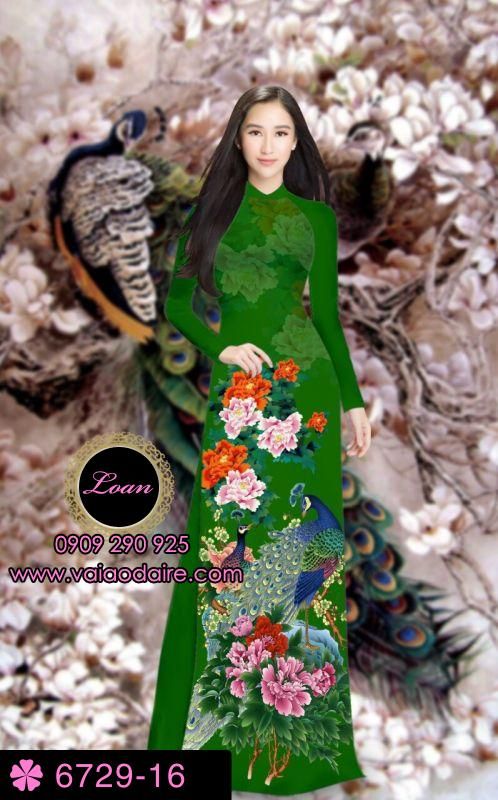 Vải áo dài chim Công