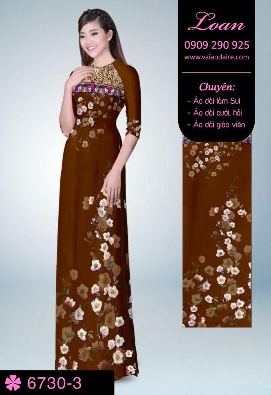 Vải áo dài cành hoa nhí