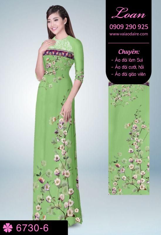 Vải áo dài cành hoa nhí