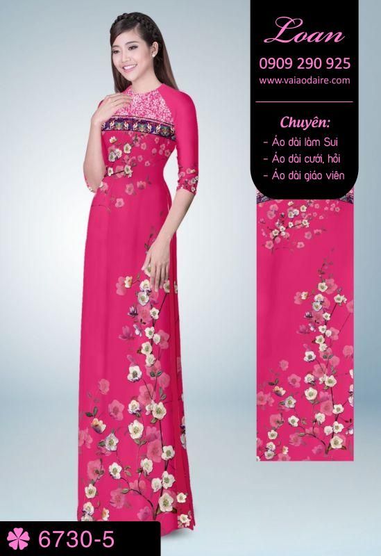 Vải áo dài cành hoa nhí
