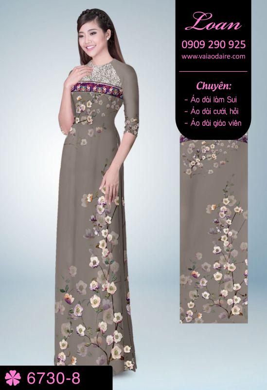 Vải áo dài cành hoa nhí