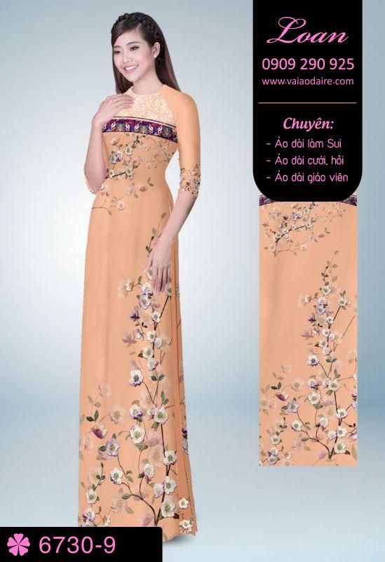 Vải áo dài cành hoa nhí