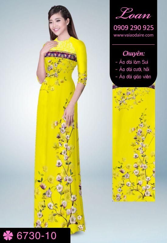 Vải áo dài cành hoa nhí