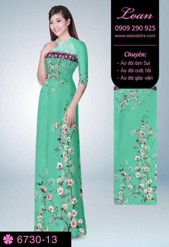 Vải áo dài cành hoa nhí
