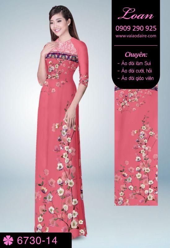 Vải áo dài cành hoa nhí