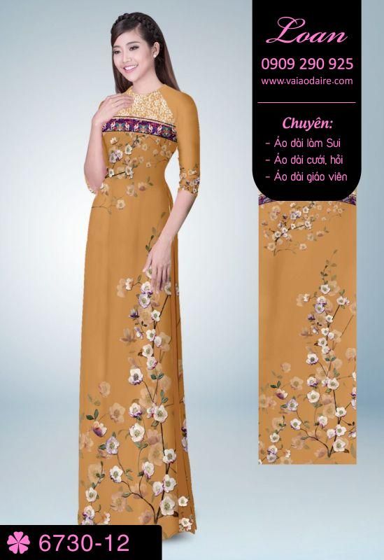 Vải áo dài cành hoa nhí
