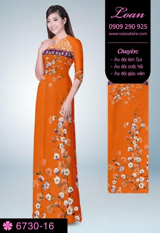 Vải áo dài cành hoa nhí
