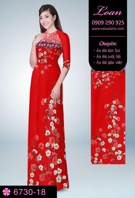 Vải áo dài cành hoa nhí