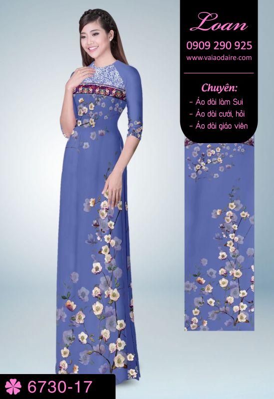 Vải áo dài cành hoa nhí