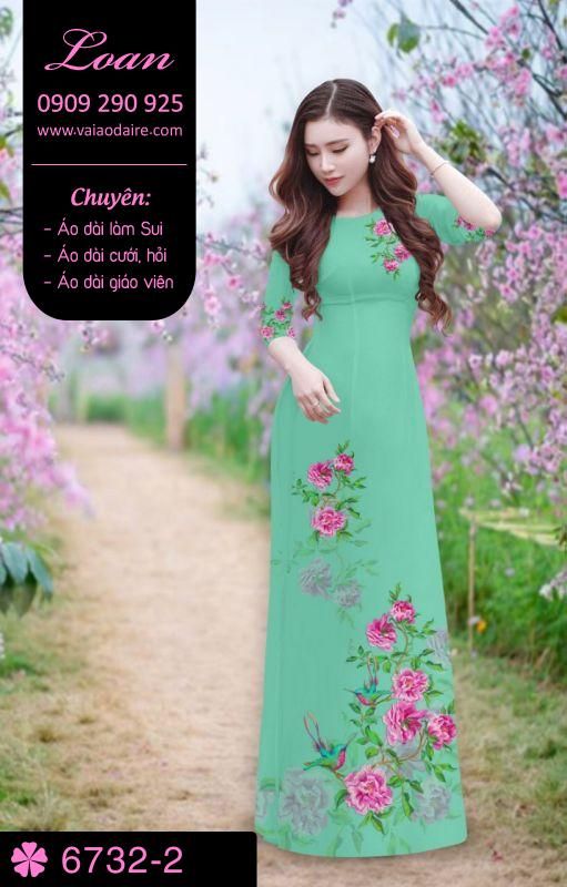 Vải áo dài hoa trên dưới