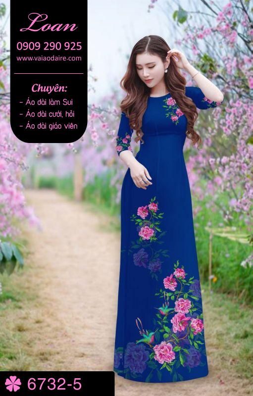 Vải áo dài hoa trên dưới
