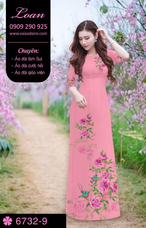 Vải áo dài hoa trên dưới