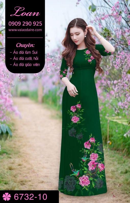 Vải áo dài hoa trên dưới