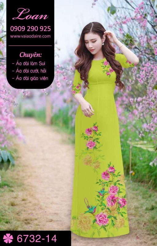 Vải áo dài hoa trên dưới