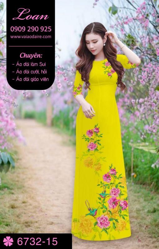 Vải áo dài hoa trên dưới