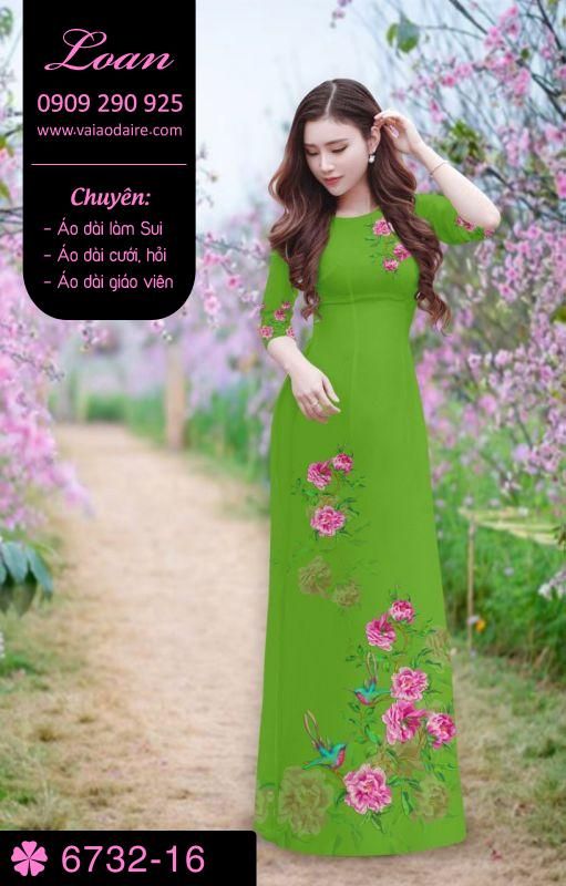 Vải áo dài hoa trên dưới