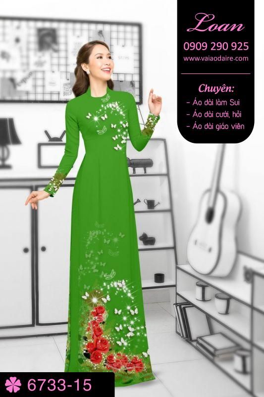 Vải áo dài hoa trên dưới