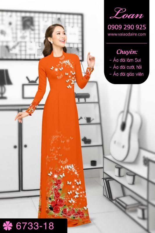 Vải áo dài hoa trên dưới