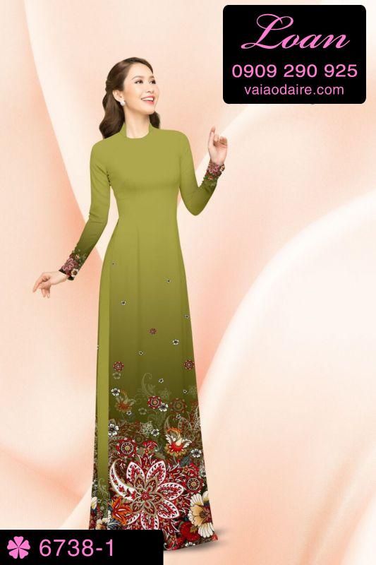 Vải áo dài hoa 3D