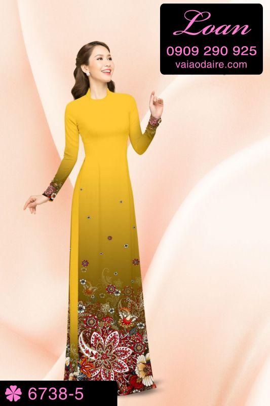 Vải áo dài hoa 3D