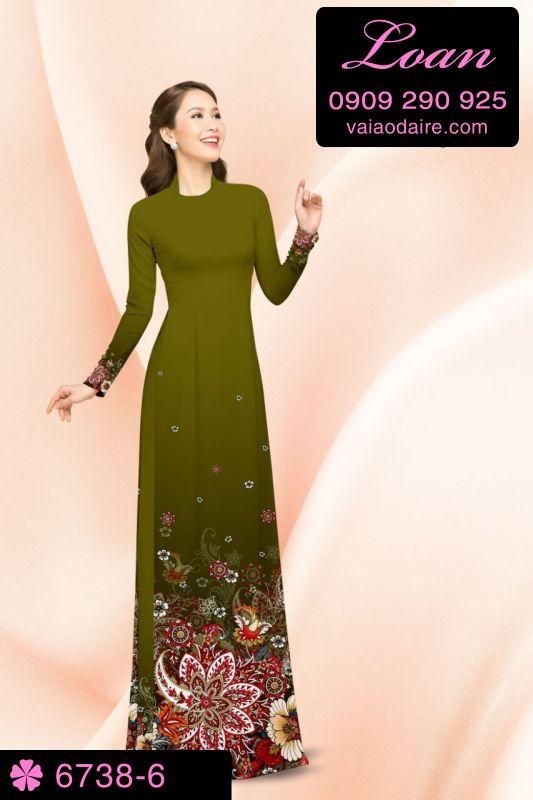 Vải áo dài hoa 3D
