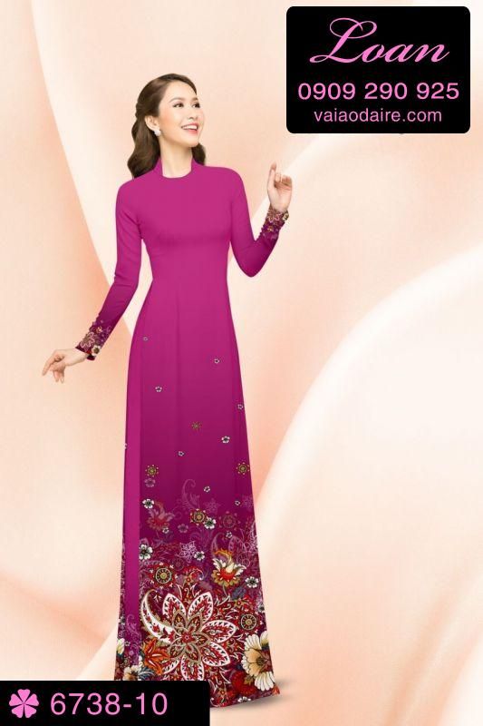 Vải áo dài hoa 3D