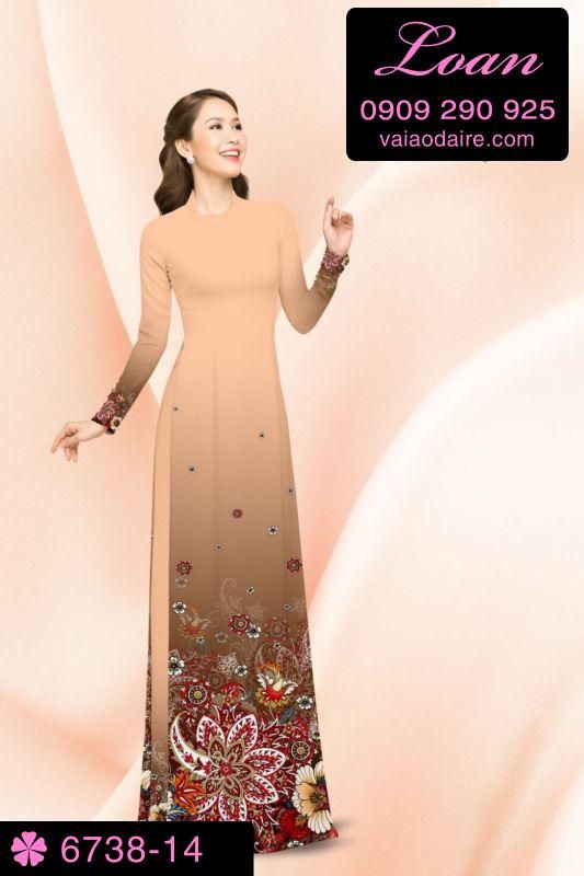 Vải áo dài hoa 3D