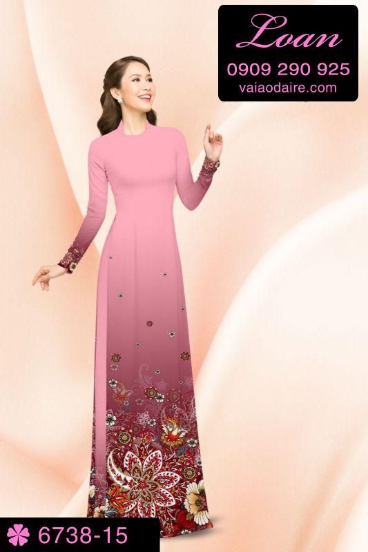 Vải áo dài hoa 3D