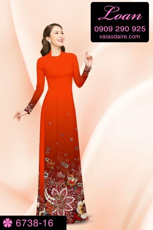 Vải áo dài hoa 3D