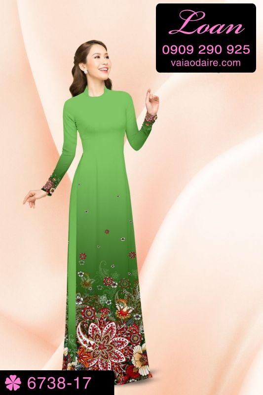 Vải áo dài hoa 3D