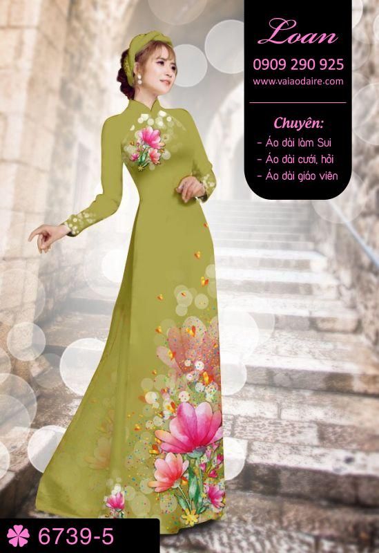 Vải áo dài hoa 3D