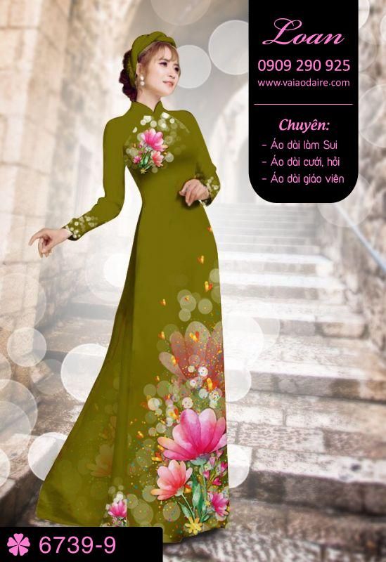 Vải áo dài hoa 3D