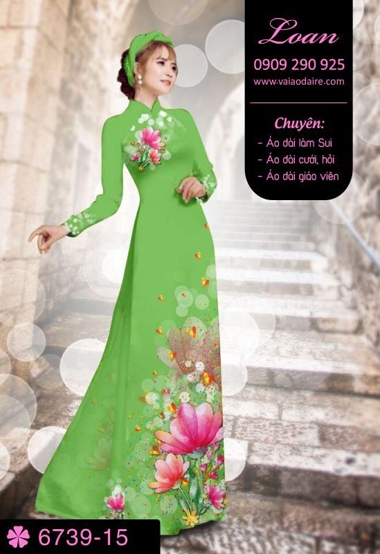 Vải áo dài hoa 3D