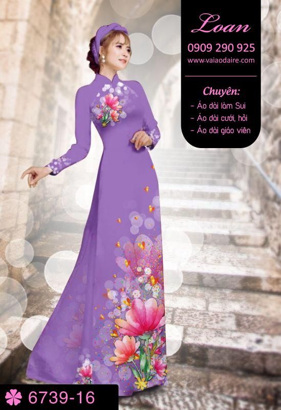 Vải áo dài hoa 3D