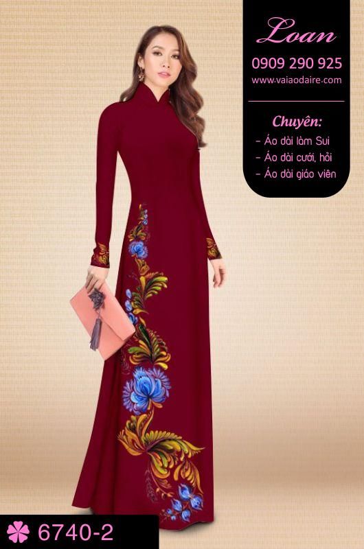 Vải áo dài hoa 3D