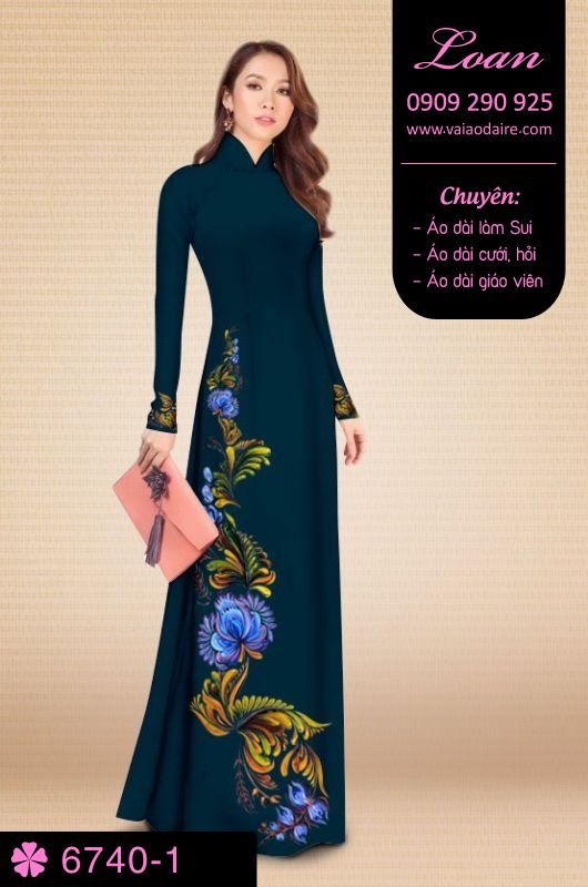 Vải áo dài hoa 3D