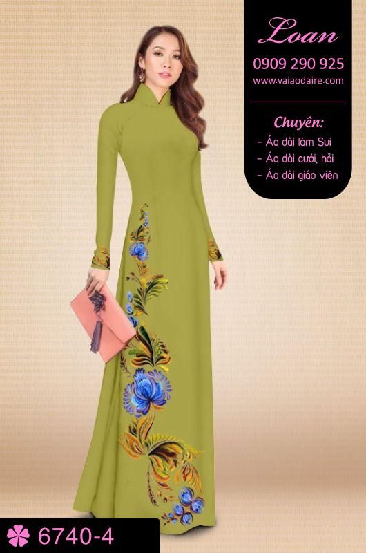 Vải áo dài hoa 3D