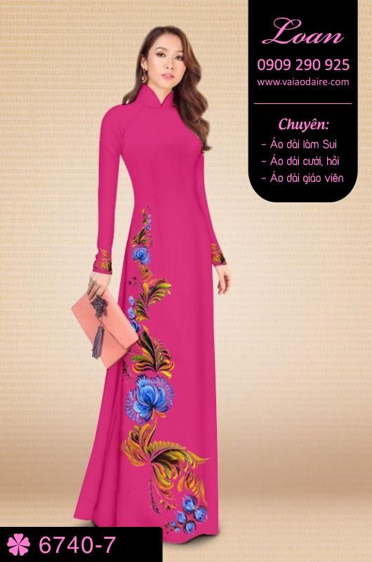 Vải áo dài hoa 3D