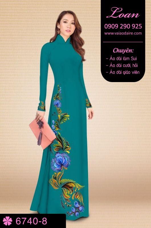 Vải áo dài hoa 3D